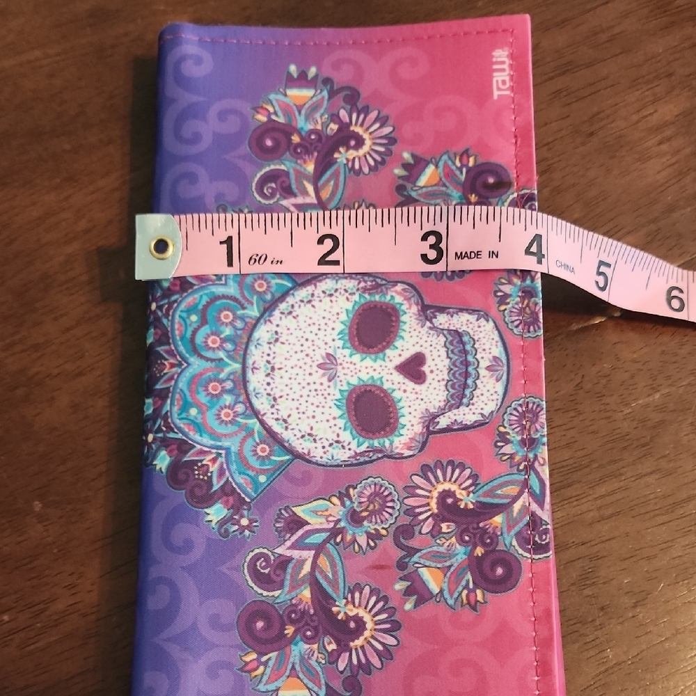 Sugar Skull Pink and Purple Skull Design Wallet - Picture 7 of 7